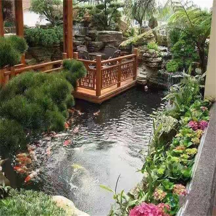 北大镇别墅庭院景观设计鱼池